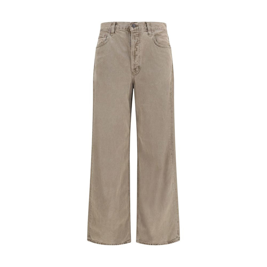 Brown Cotton Casual Pants