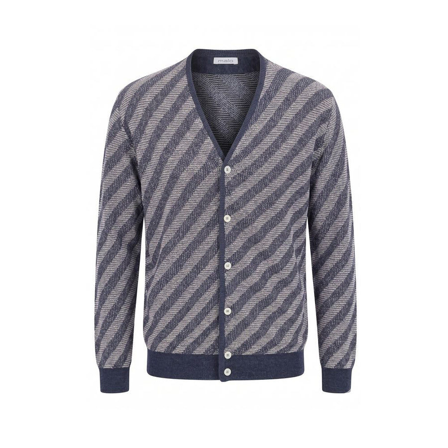 Blue Linen Men Cardigan