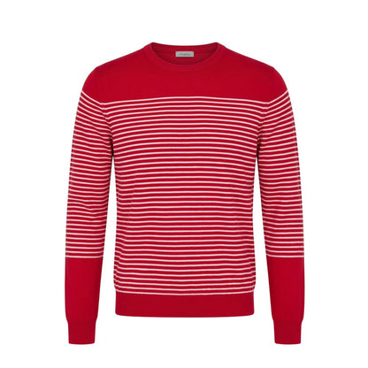 Red Cotton Men Sweater