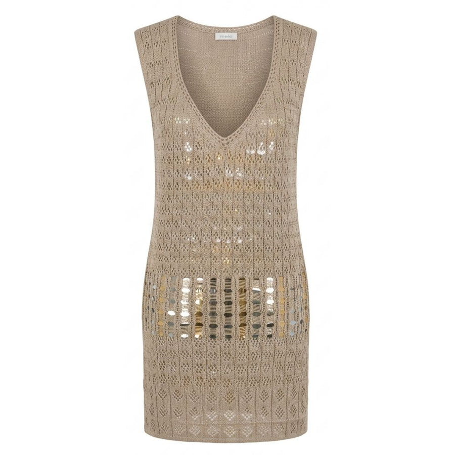 Beige Cotton Women Dress