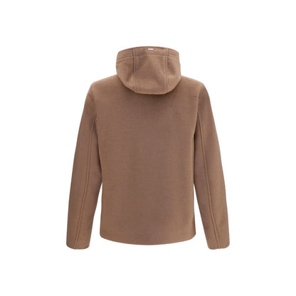 Brown Polyester Full-Length Jacket