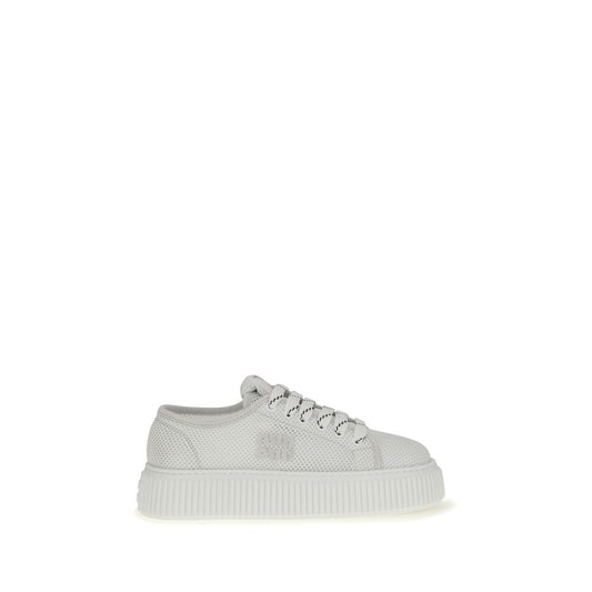 White Polyamide Platform Sneakers