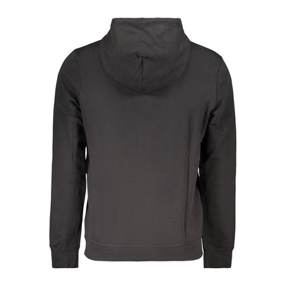 Black Cotton Men Hoodie