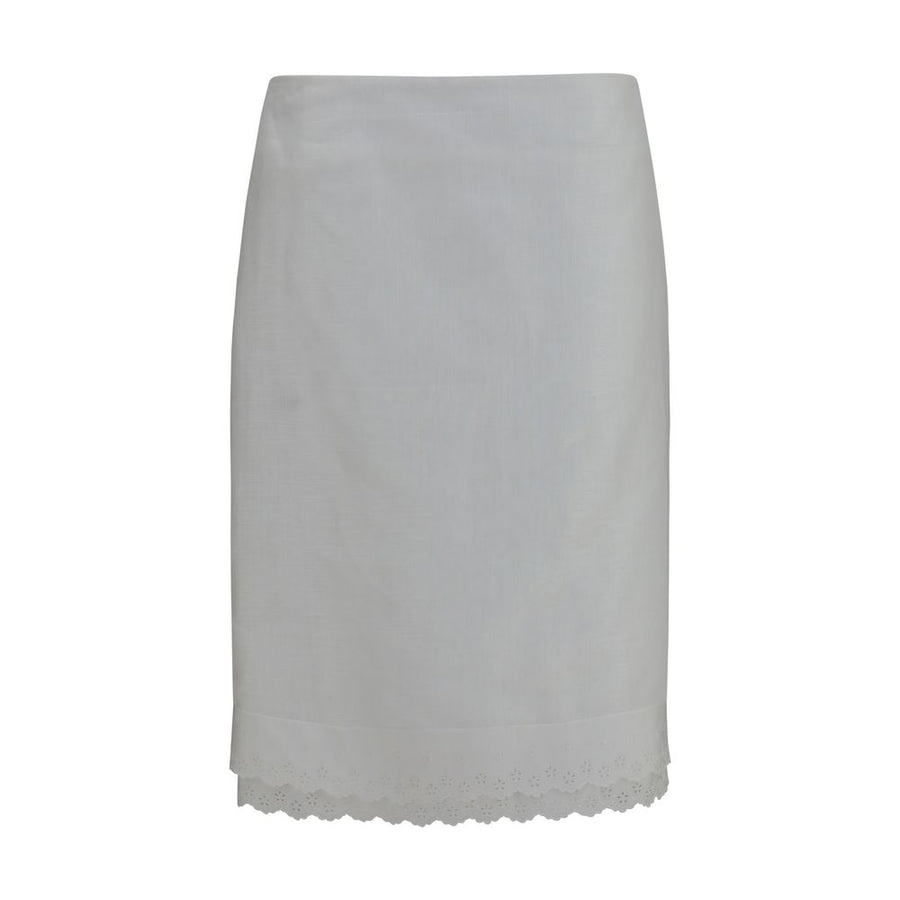 White Cotton Midi Skirt