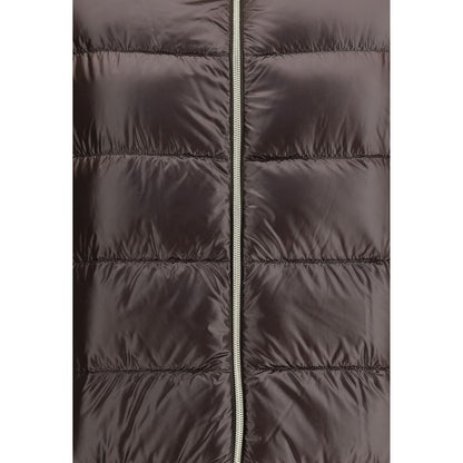 Brown Polyester Full-Length Jacket
