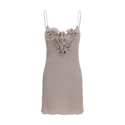 Beige Lyocell Casual Dress
