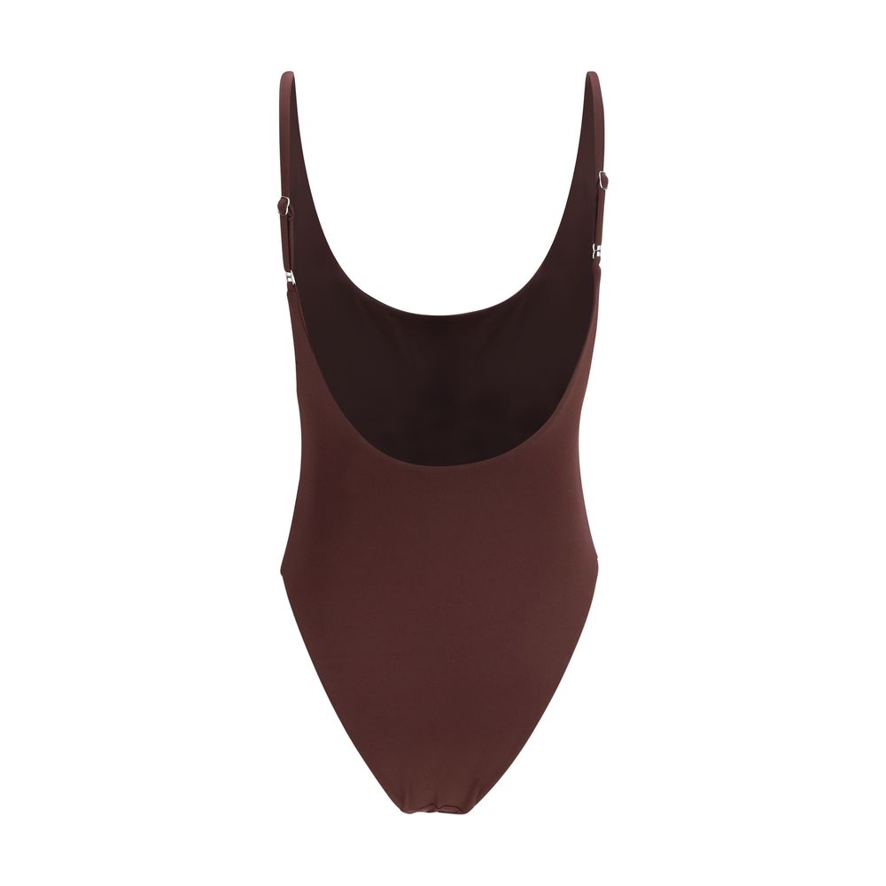 Bordeaux Polyamide One-Piece Swimsuit