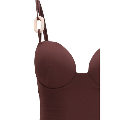 Bordeaux Nylon One-Piece Swimsuit