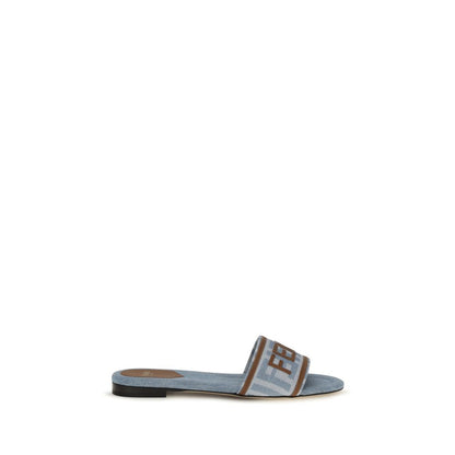 Blue Polyamide Flat Sandals