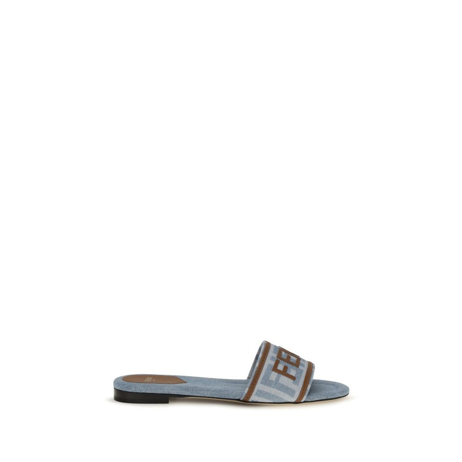 Blue Polyamide Flat Sandals