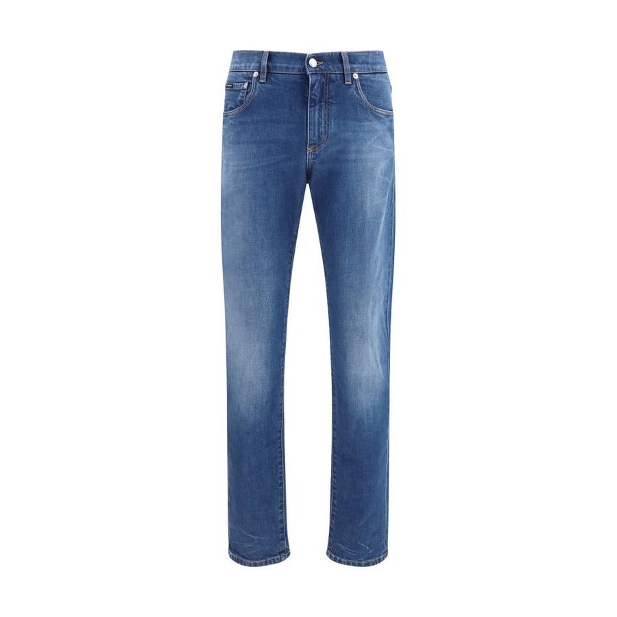 Blue Cotton Slim Fit Jeans