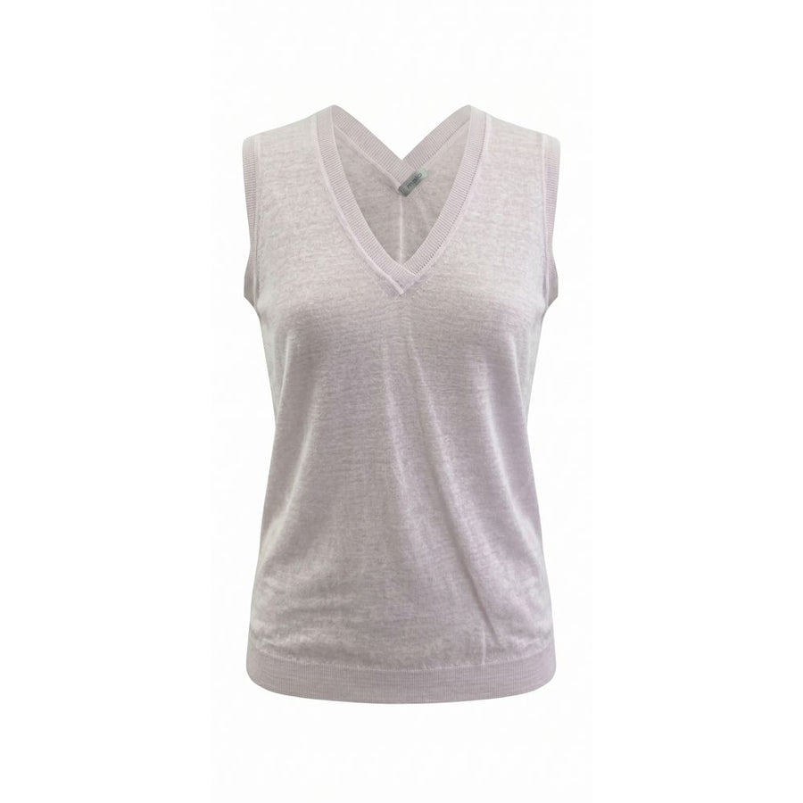 Pink Linen Women Tank