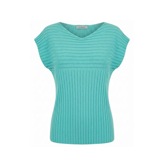 Light Blue Cotton Women Sweater