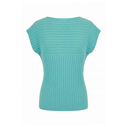 Light Blue Cotton Women Sweater