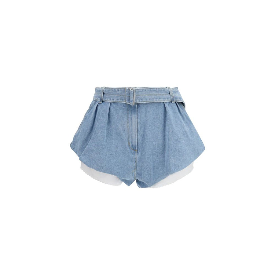 Blue Cotton Bermuda Shorts