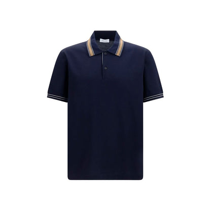 Blue Cotton Polo Shirt