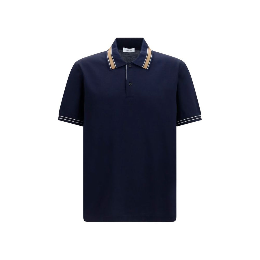 Blue Cotton Polo Shirt