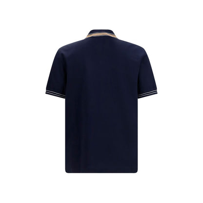 Blue Cotton Polo Shirt