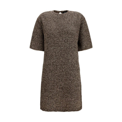 Brown Wool Oves Aries Casual Dress