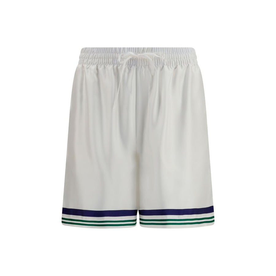 White Silk Bermuda Shorts