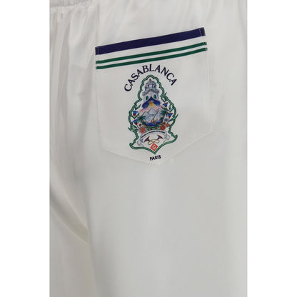 White Silk Bermuda Shorts