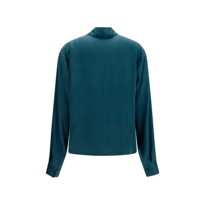 Blue Silk Dress Shirt