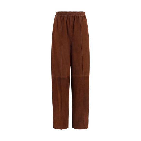Brown Leather Casual Pants