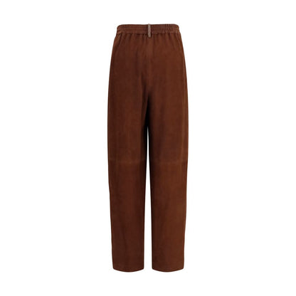 Brown Leather Casual Pants