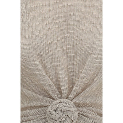 Beige Lyocell Sleeveles T-Shirt