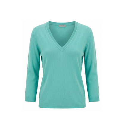 Blue Cotton Women Sweater