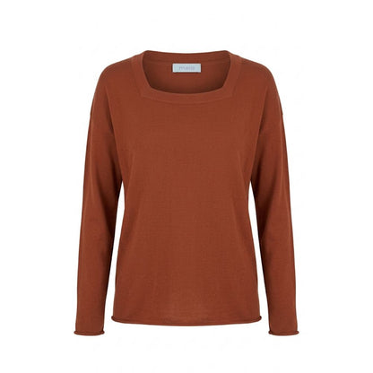Brown Cotton Women's Sweater
