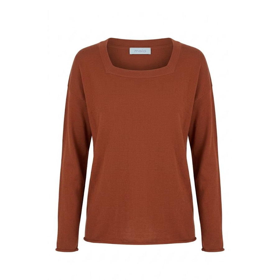 Brown Cotton Women's Sweater