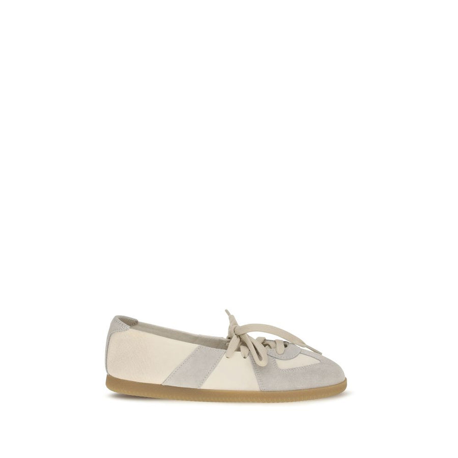 Beige Calf Leather Bos Taurus Ballet Flats