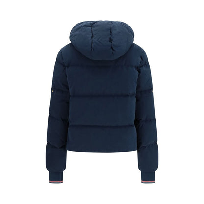 Blue Cotton Full-Length Jacket