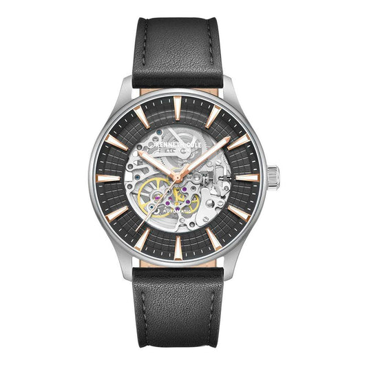 Black Leather Dress Watch