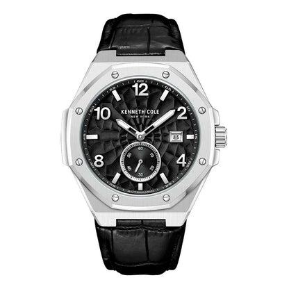 Black Leather Dress Watch