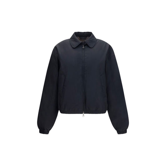 Black Cotton Full-Length Jacket