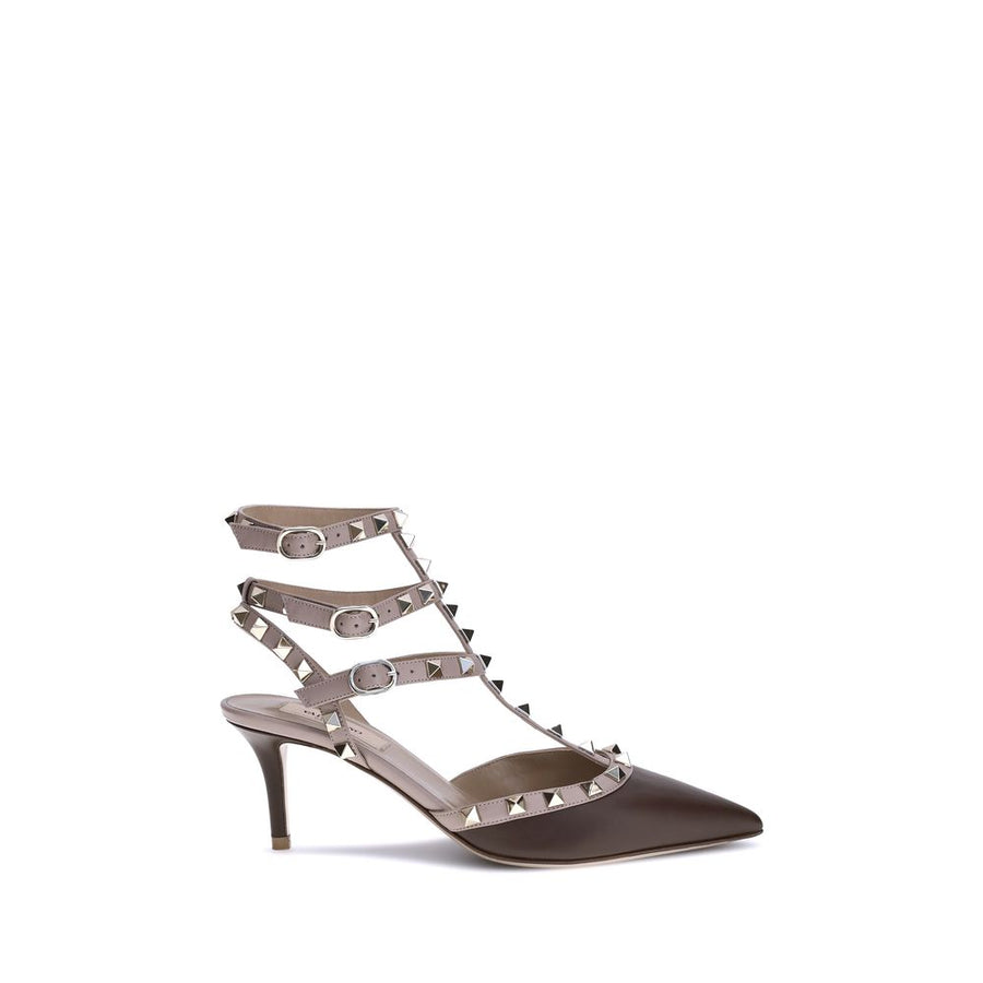 Brown Calf Leather Bos Taurus Mid Heel Pumps