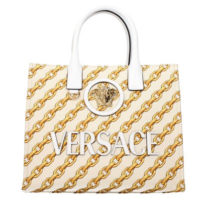 Beige Fabric Handbag