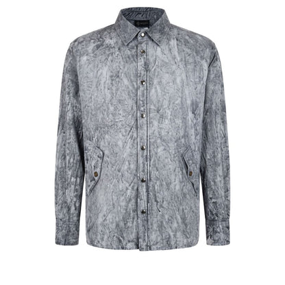 Grey Viscose Men Shirt
