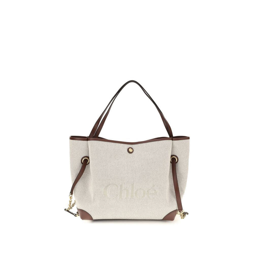 Beige Cotton Shoulder Bag