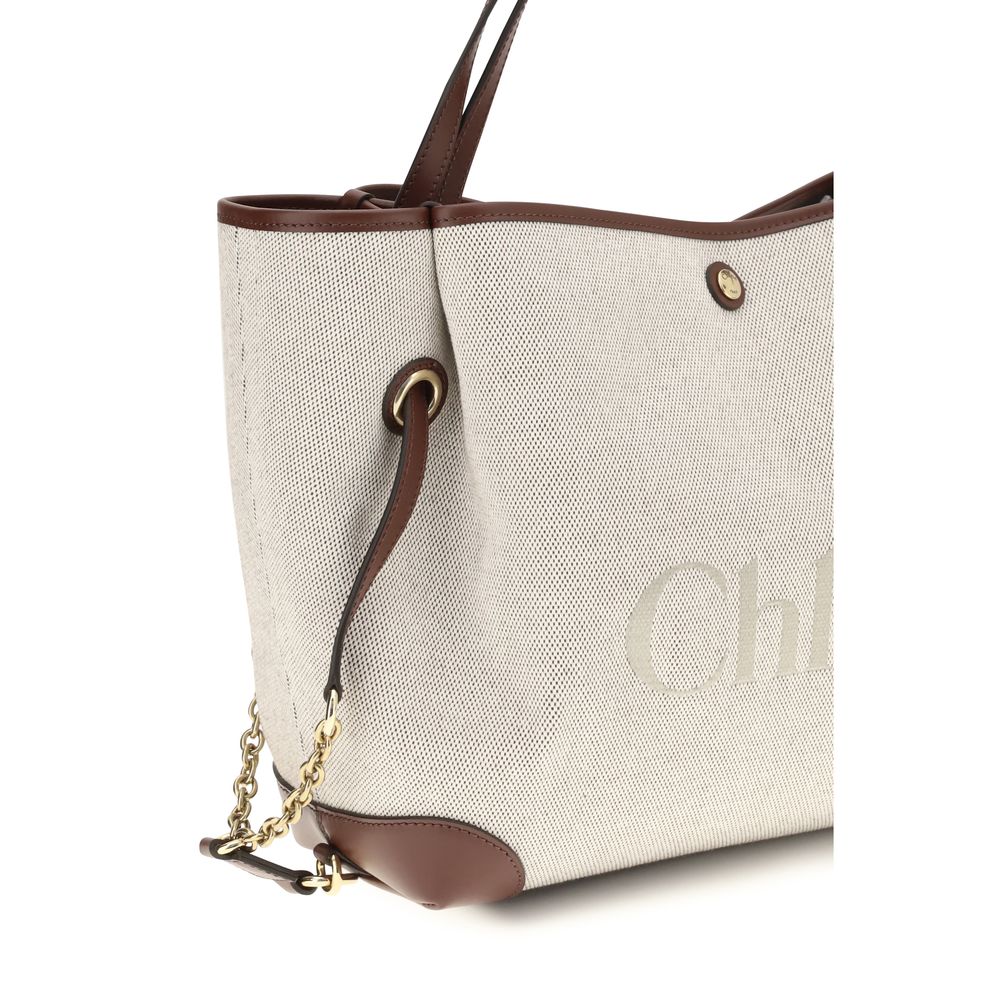 Beige Cotton Shoulder Bag