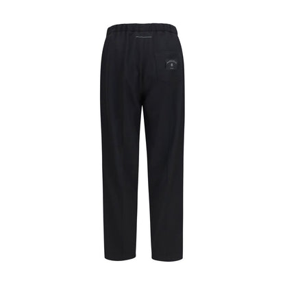 Black Polyester Casual Pants