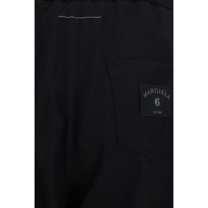 Black Polyester Casual Pants