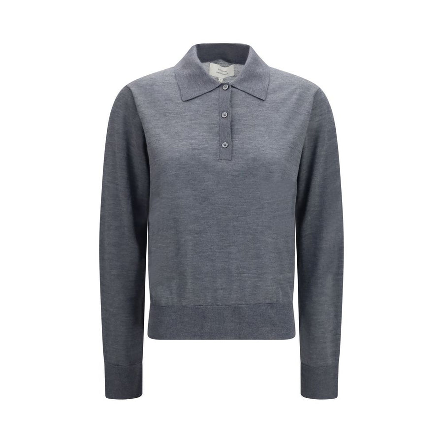 Gray Cashmere Polo Shirt