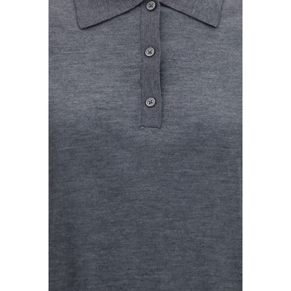 Gray Cashmere Polo Shirt