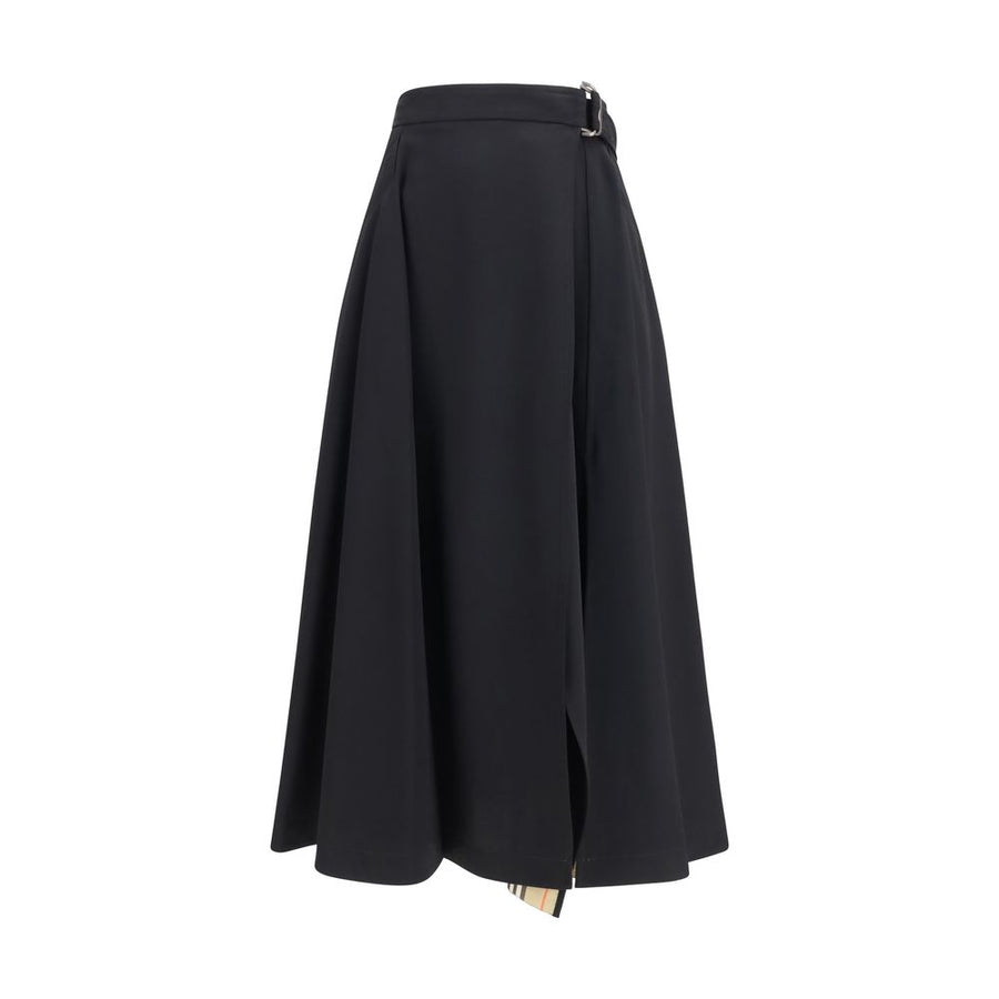 Black Wool Oves Aries Midi Skirt