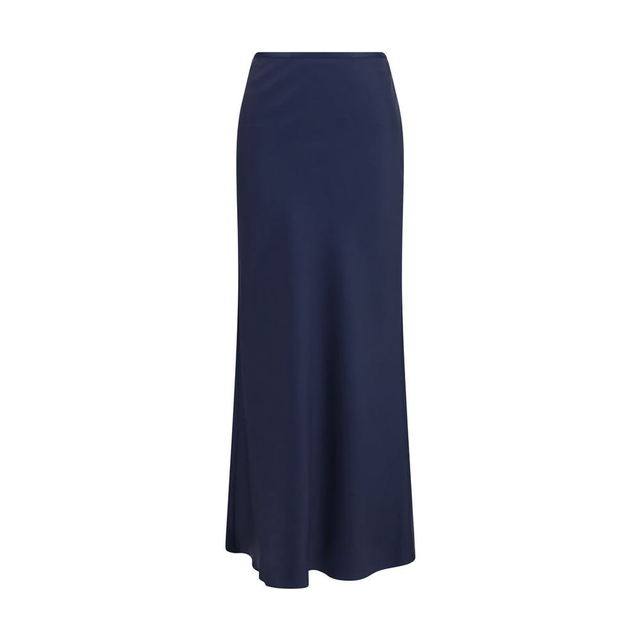 Blue Silk Long Skirt