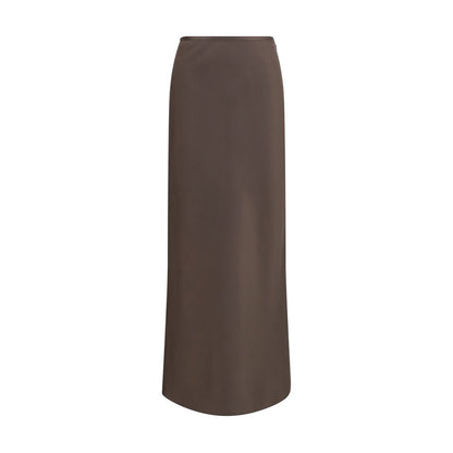 Brown Silk Long Skirt