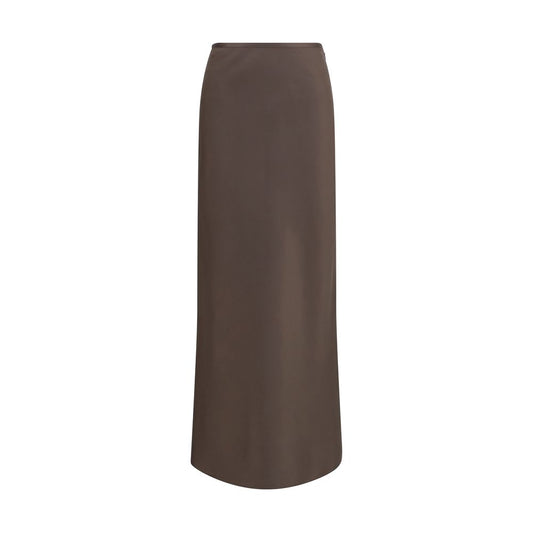 Brown Silk Long Skirt
